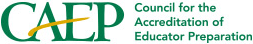 An image of the logo for the Council for the Accreditation of Educator Preparation (CAEP)